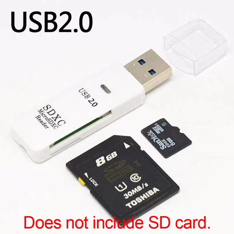 Multi Functional 2-in-1 High-speed USB 3.0/2.0 Card Reader Supports TF+SD Computer, Tablet Camera, Laptop, Car Mounted