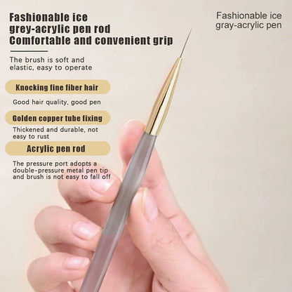 ♥♥♥5Pcs Slim Nail Art Brushes – Acrylic Flower Painting & Line Drawing Kit