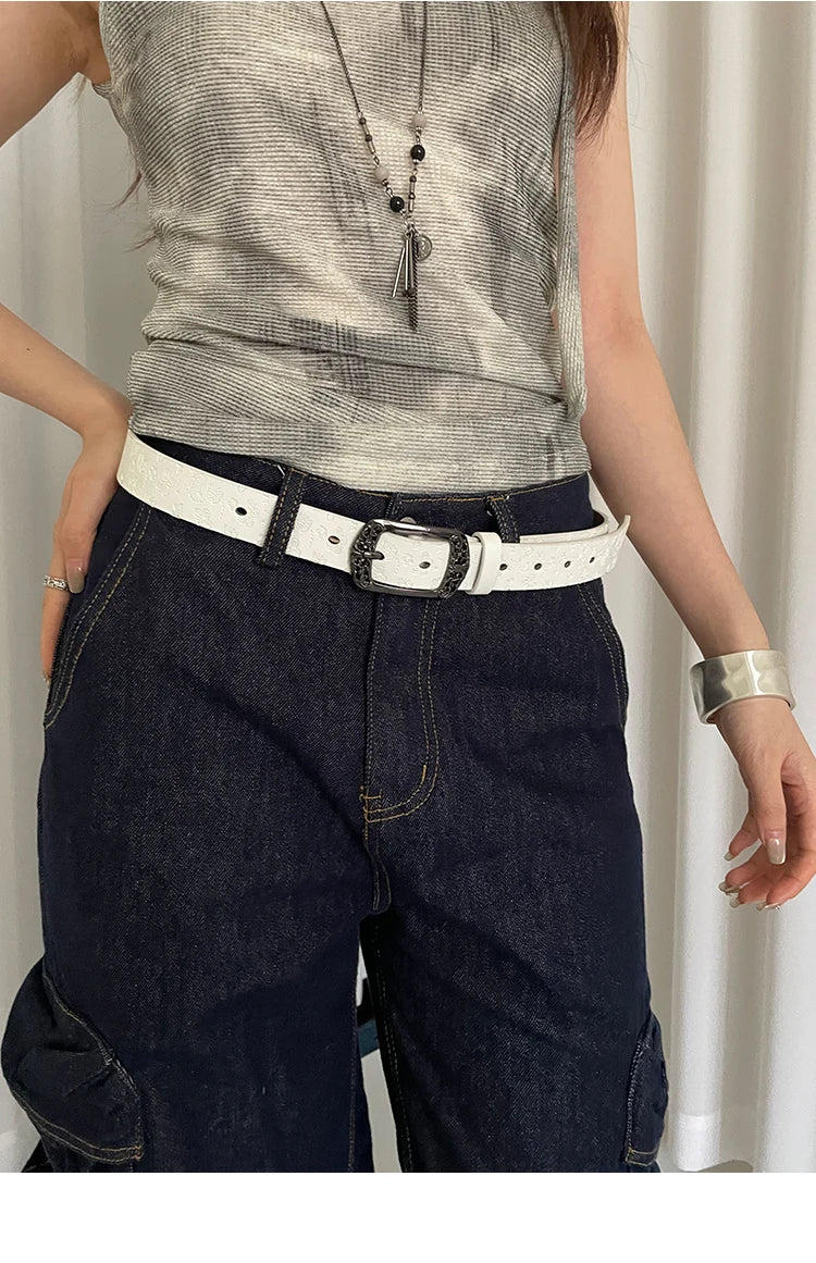 Retro Ethnic Style Butterfly Printed Red Belt For Women New In 2025 Versatile Belt With Jeans Belt Decoration