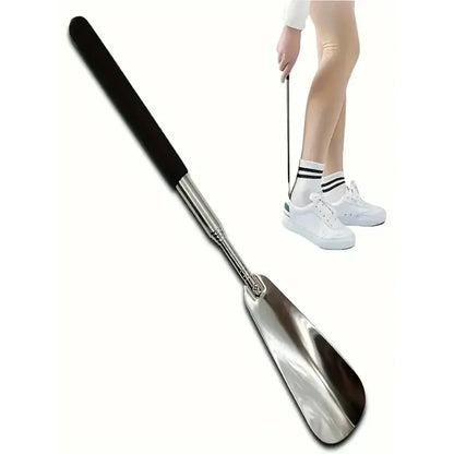1pc Portable Stainless Steel Shoe Horn With Three Adjustable Lengths for Shoe Lifting And Wearing Shoe Accessories