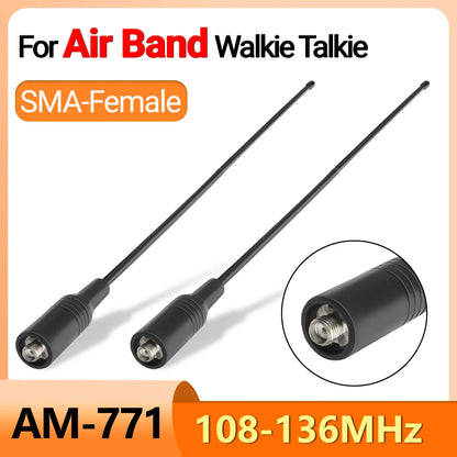 AM-771 Air Band SMA-Female Antenna 108-136MHz for Quansheng UV K5 (8) K6 Baofeng UV 5RH 21 PRO V2 UV-98 Walkie Talkie Ham Radio