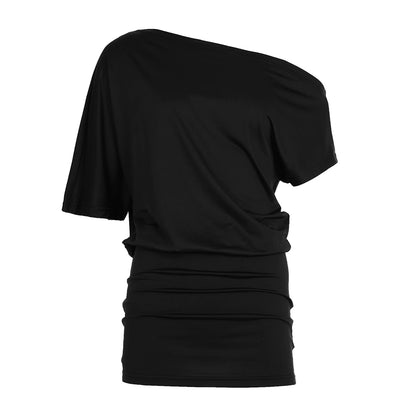 SUCHCUTE Bat Sleeve Wrap Dress Women One-Shoulder Solid Backless Bodycon Dress Evening Party Club Dress Y2K Sexy Outfits Summer