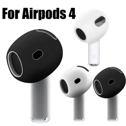 3 Pair Silicone Eartips For Apple AirPods 4 Replacement Ultra Thin Rubber Earbuds Ear Tips For Airpod 4 Anti-Slip Earphone Cover