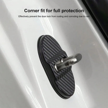 4Pcs Universal Door Lock Covers, Shock-Absorbing Noise-Reducing Waterproof Protector, Easy Stick-on for Sedan SUV