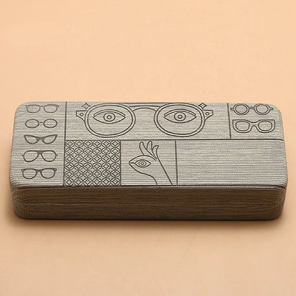 1pc Geometric Pattern Glasses Case Portable Stylish Square Eyewear Holder with Embossed Designs for Men’s Fashion Accessories