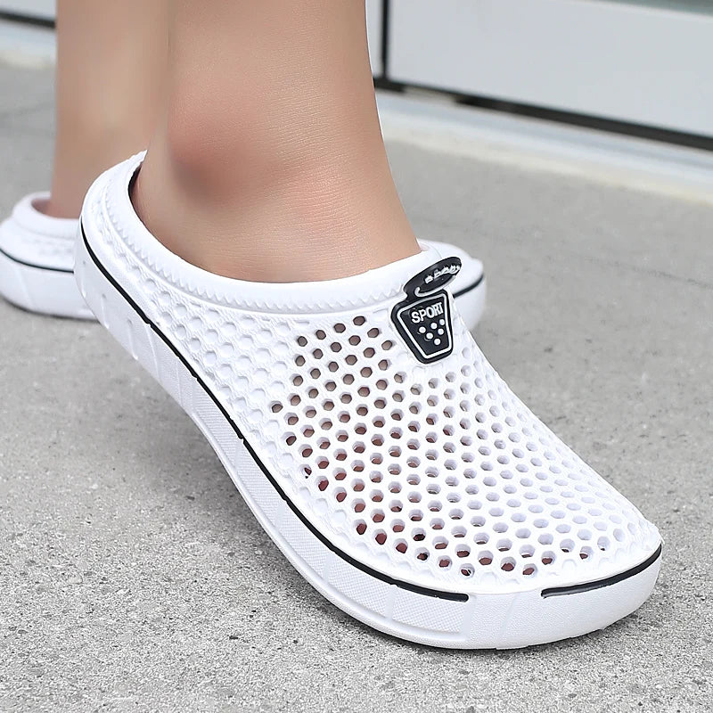 Couple Style Men's and Women's Slippers, Clogs, Mules, Solid Color Slip-Ons, Breathable Summer