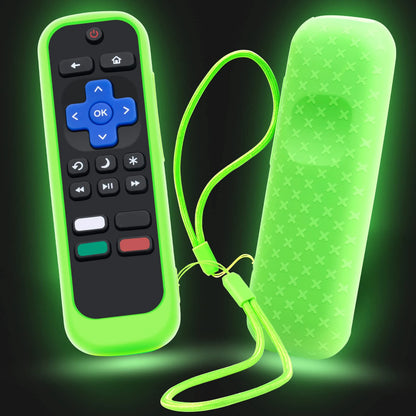 Case for Roku Remote Universal Replacement Controller Silicone Sleeve Skin Glow in The Dark(Red and Black Not Glow)