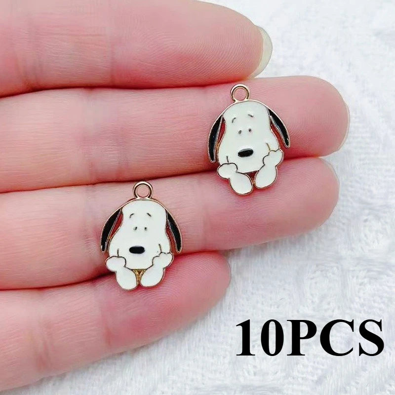 10/14PCS cartoon cute little animal DIY handmade jewelry accessories alloy drip pendant earrings earrings jewelry