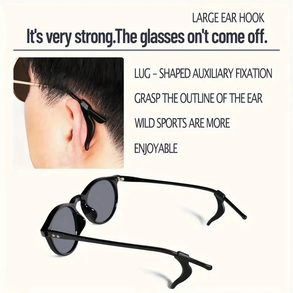 5pairs Silicone Anti-Slip Ear Hooks Women Men Antiskid Glasses Leg Ear Sleeve Anti-Fall Eyewear Holder Accessories Black