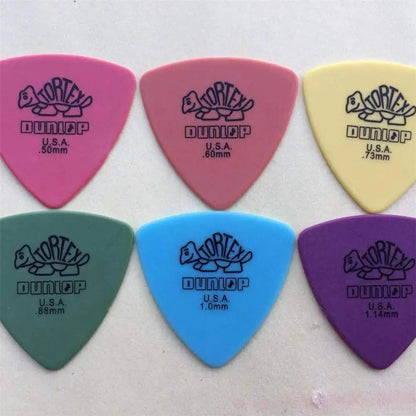 10pcs Delrin Dunlop Guitar Picks 0.5/0.6/0.73/0.88/1.0/1.14MM Anti-slip Style Electric Guitar Picks Triangle Picks