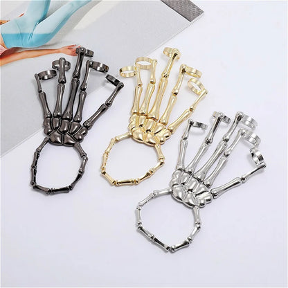 Skeleton Hand Bracelet For Women Gothic Punk Skull Elasticity Adjustable Bracelet Bangles Femme Halloween Party Accessories