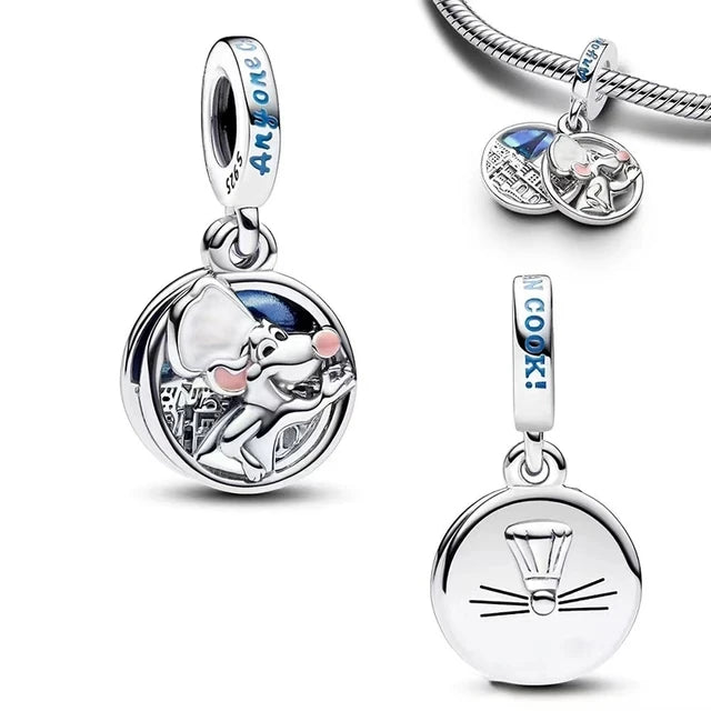Hot Sell MINISO Disney 925 Sterling Silver Animals Mobilization Charms Beads Hot Original Bracelet DIY Jewelry Women Pendant
