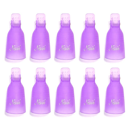 LULAA 10Pcs/16Pcs Plastic Nail Art Soak Off Cap Clip UV Gel Polish Remover Wrap Tool for Fingernail Removal Soak Off Clips