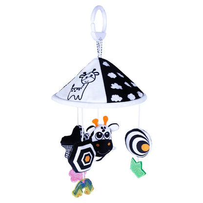 Black and White High Contrast Baby Toys Car Seat Toys for Newborn Hanging  Stroller Toy for 0 12 Months Infant Rattle Toys