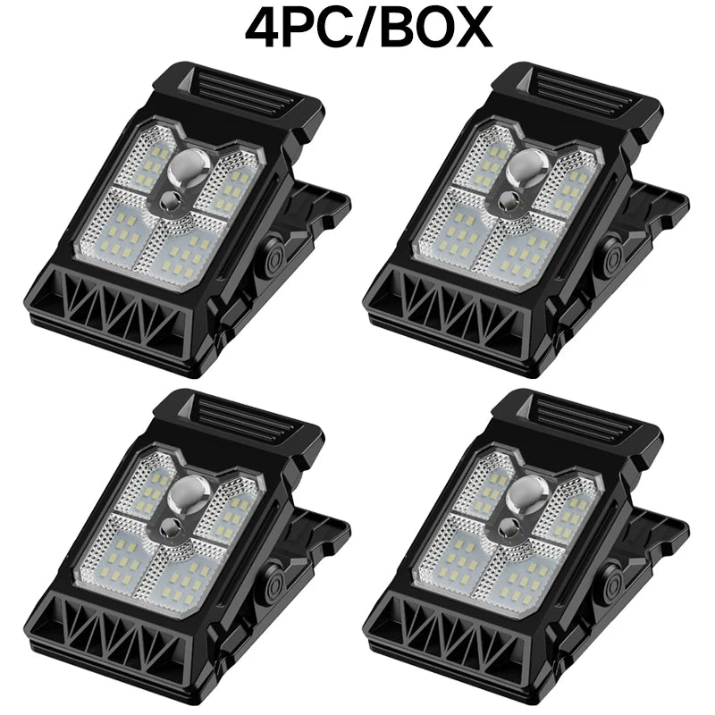 Solar powered courtyard lamp, household garden lighting, human body sensing multifunctional outdoor clip on lawn lamp