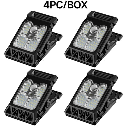 Solar powered courtyard lamp, household garden lighting, human body sensing multifunctional outdoor clip on lawn lamp