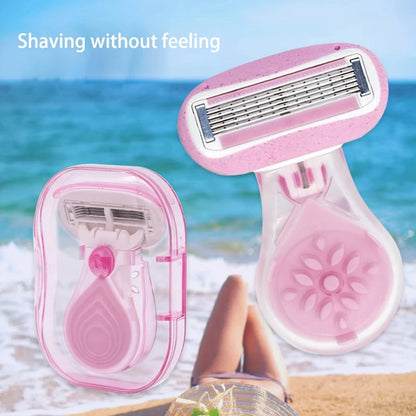 Portable Women Razor for Travel Face Leg Bikini Body Hair Shaving With Protective Net Blade Lady Manual Shaver Set