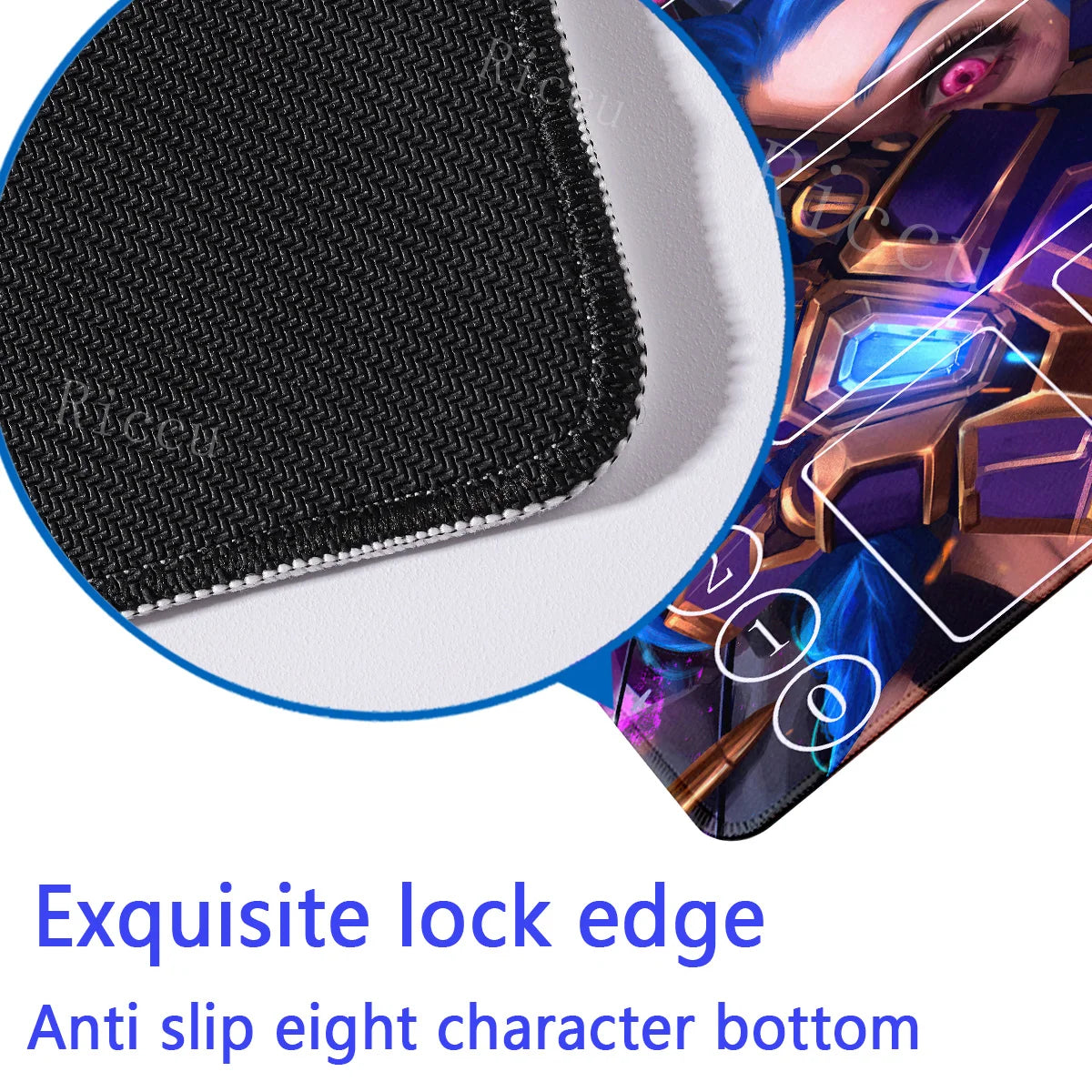 Riftbound LTCG Card playmat League of Mouse Pad Legends Jinx Series LOL 600x350mm overlock Board Game HD Printing XXL Desk Mat