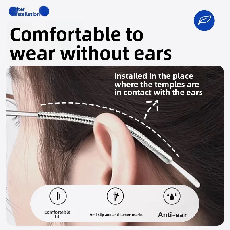 Anti Slip Glasses Silicone Ear Hooks for Sports Non Slip Eyewear Retainer Frame Grips to Prevent Falling Off