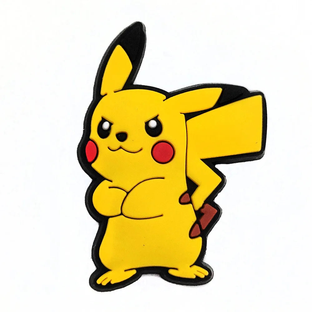 Random 10/20/30/50pcs Pokemon Cartoon Shoe Charms for Kids Sandals Classic Shoe Accessories Decoration Pins Party Birthday Gifts