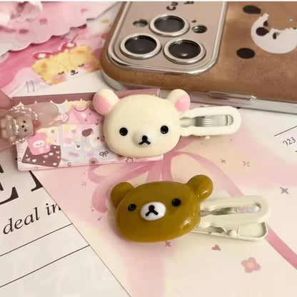 Cute Bear Hairpins Set Preppy Headdress Plastic Hair Sweet Accessories Friend Gifts