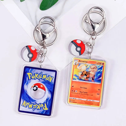 Pokémon Card Cute Acrylic Car Keychain Accessories Pikachu Charizard Gengar EeveeBag Charm Backpack Pendant Gifts For Friends