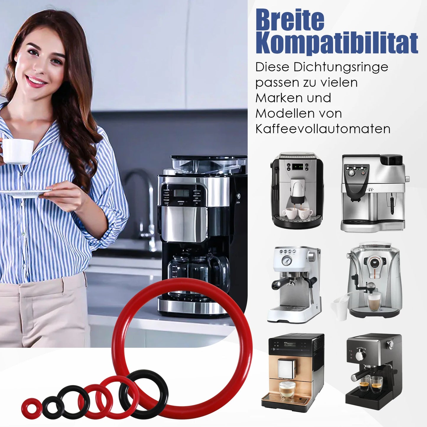 30Pcs Coffee Machine Parts High-Elasticity Rings Coffee Machine Silicone Sealing Ring Kit Quick Easy Problem-Free In Machines