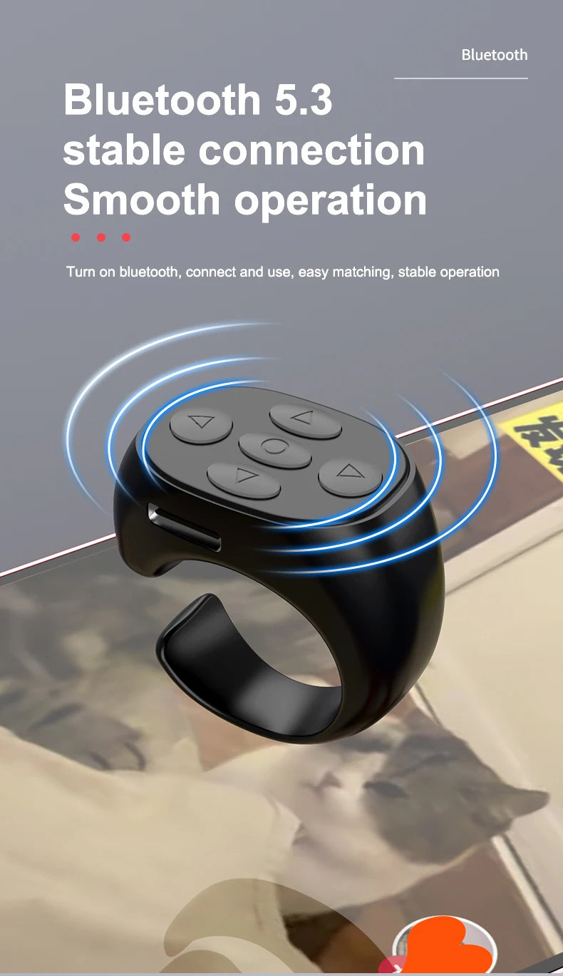 Wireless Bluetooth Mobile Selfie Lazy Artifac Tiktok Remote Control Ring Mobile Phone Bluetooth Controller t For Xiaomi Apple