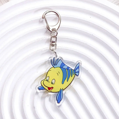 1/13Pcs Disney The Little Mermaid Ariel Ursula Acrylic Keychain Bag Charms Accessories Backpack Key Holder Keyring Fans Friends