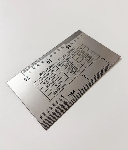 Stainless Steel String Action Gauge Ruler Guitar Bass Instrument Repair Tool Silver