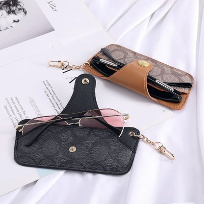 Portable Glasses Case with Keychain - Protective Storage Bag for Myopia Glasses And Sunglasses - Daily & Travel Essential