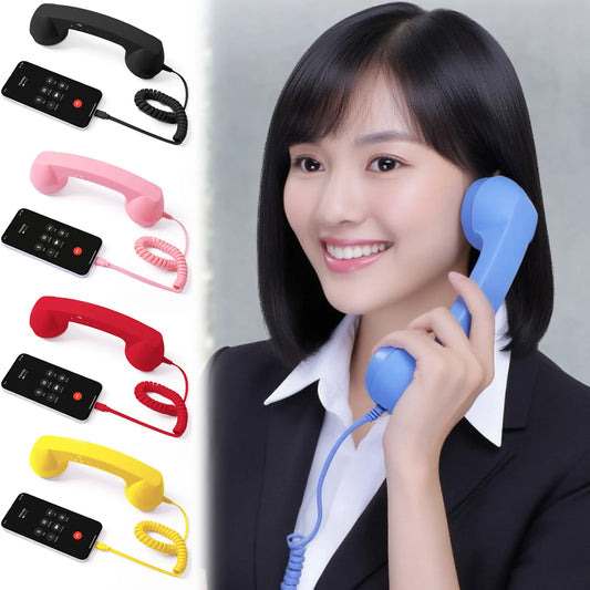 Wired Type-C Mobile Calls Telephones Receiver Antique Style Call Accessory Plug Play Clear Calls Handset Headset Companion