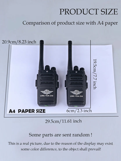 2Pcs Walkie Talkie Toys, Mini Interphone Digital Sound Indoor and Outdoor Communication Game Not Include Battery Gifts for boys