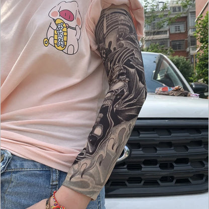 6 PCS Tattoo Sleeves Unisex Summer Cycling Sun Protection Arm Covers Beach Driving Fishing Breathable Nightclub Elastic Sleeves