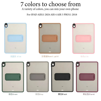 For iPad 5th 6th 9.7" 7th 8th 9th 10.2" Air 4 Air 5 Air 11 A16 2025 Pro11 10th iPad mini 4 5 6 7 Hard PC+TPU Stand Cover Case