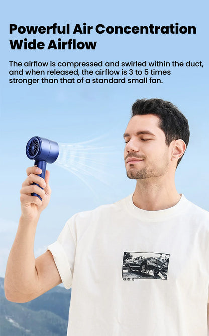 New Mini Handheld Fan USB Fast Charging Portable Silent High-speed Led Display High Wind Power Fan For Travel Outdoor Activities