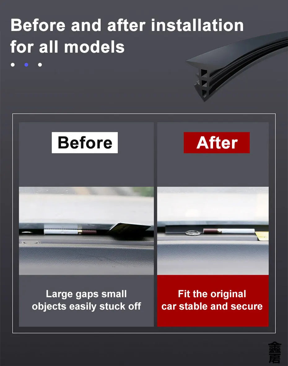 1.6m Auto Dashboard Sealing Strip Universal Car Sticker Rubber Seals Noise Insulation for Weatherstrip Car Accessories