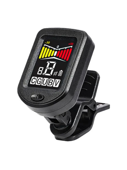 Clip-On Guitar Tuner with Regular/Color Screen 360° Rotatable Chromatic Tuner for Guitar, Bass, Ukulele, Violin