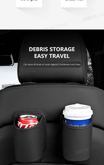 SEAMETAL Universal Car Door Cup Holder Box Back Clip Design Drink Rack Storage Bin Car Seat Back Water Cup Box Organizer Pocket