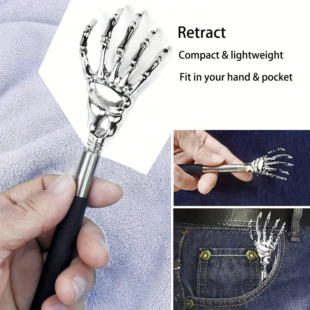Compact Telescopic Back Massager – Portable Extendable Stainless Steel, Ideal Birthday Gift & Christmas Stocking Stuffer for Sen