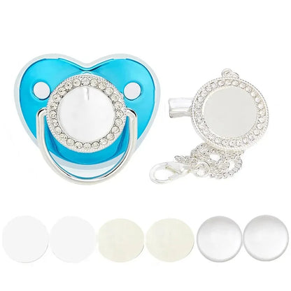 New Blank Baby Pacifier Clip Holder Set Personalized Newborn Dummy BPA Free Luxury Silicone Infant Teether Baby Soother