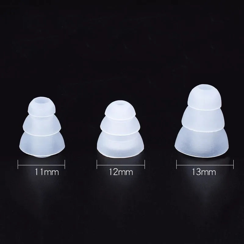 Three layers Silicone In-Ear Earphone Headset Earbud Bud Tips Earbuds eartips Earplug 6pcs/3pair