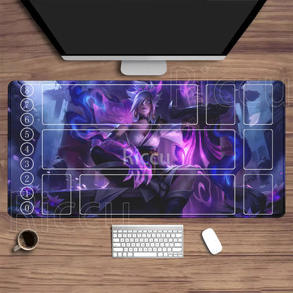 Riftbound LTCG Card playmat League of Mouse Pad Legends Jinx Series LOL 600x350mm overlock Board Game HD Printing XXL Desk Mat