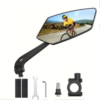 360-Degree Rotating Bike Mirrors for Handlebars with Scratch-Resistant Glass Lens Universal Safe Riding Rear View Mirrors