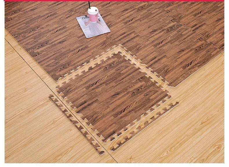 8/16Pcs Wood Baby Play Mat Floor Rug Thickened Foam Floor Children's Non-slip Crawling Pad Suitable for Living Room and Bedroom
