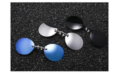  VIEWRING1-2PCS Clip On Nose Glasses Round Rimless Matrix Morpheus Sunglasses Mini Frameless Vintage Men Eyeglasses