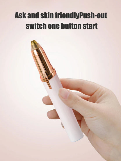 Electric Eyebrow Trimming Tool For Beginners Automatic Electric Eyebrow Trimmer Nose Hair Shaving Brush Scraper 1pc （battery）