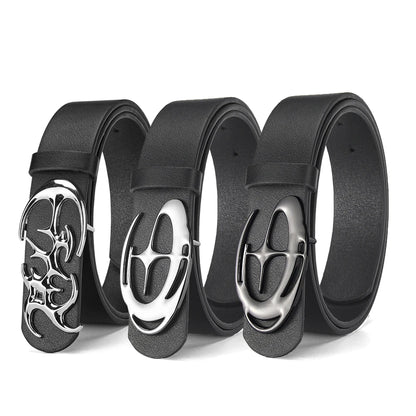 Fashion And Creative Geometric Alloy Pin Buckle Belt Simple Men's Casual Belt Individual Men's Birthday Gift Wholesale