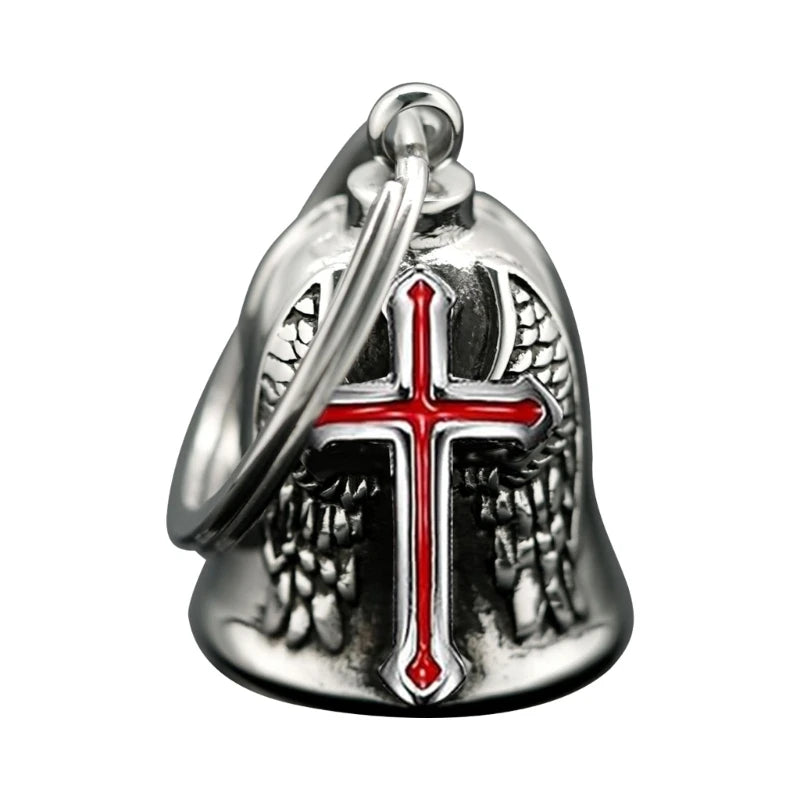 Guardian Bell Motorcycle Bells, Stainless Steel Motorcycle Bell Lucky Charm, Motorcycle Bell Hanger, Chrome for Motorc
