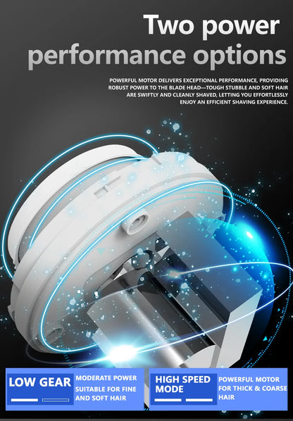 Multi-functional Electric Shaver with Automatic Haircutting, Shaving, Charging, Portability, and Push-Scissor Features